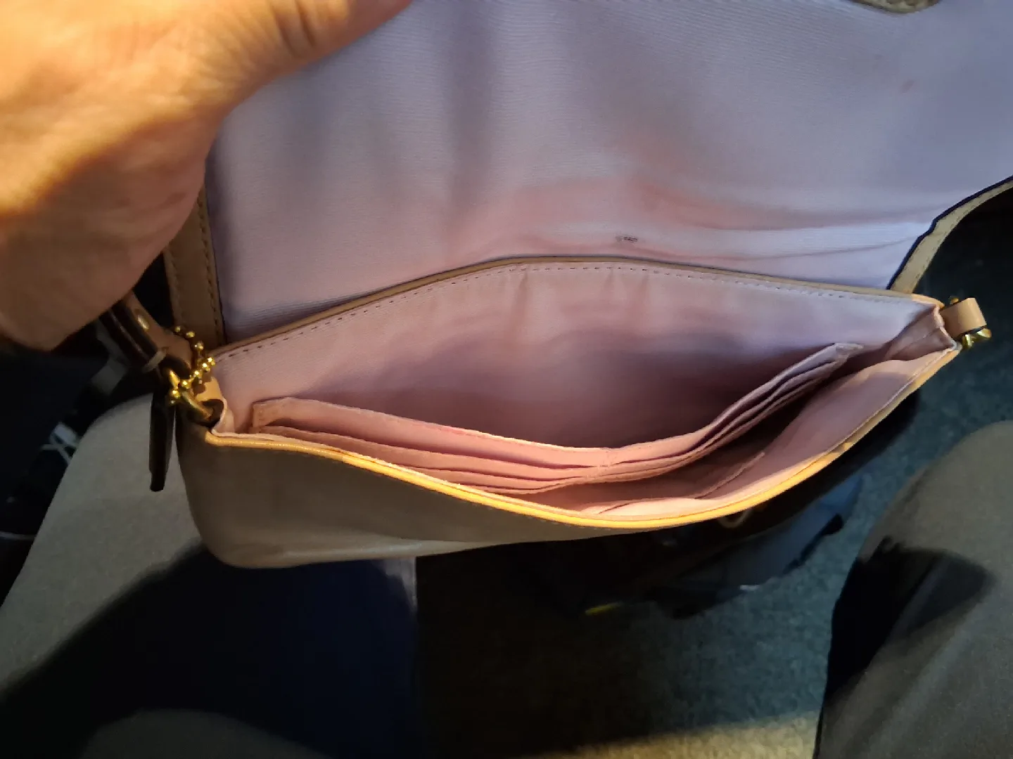 Coach Beige Leather Clutch image indicator(2)