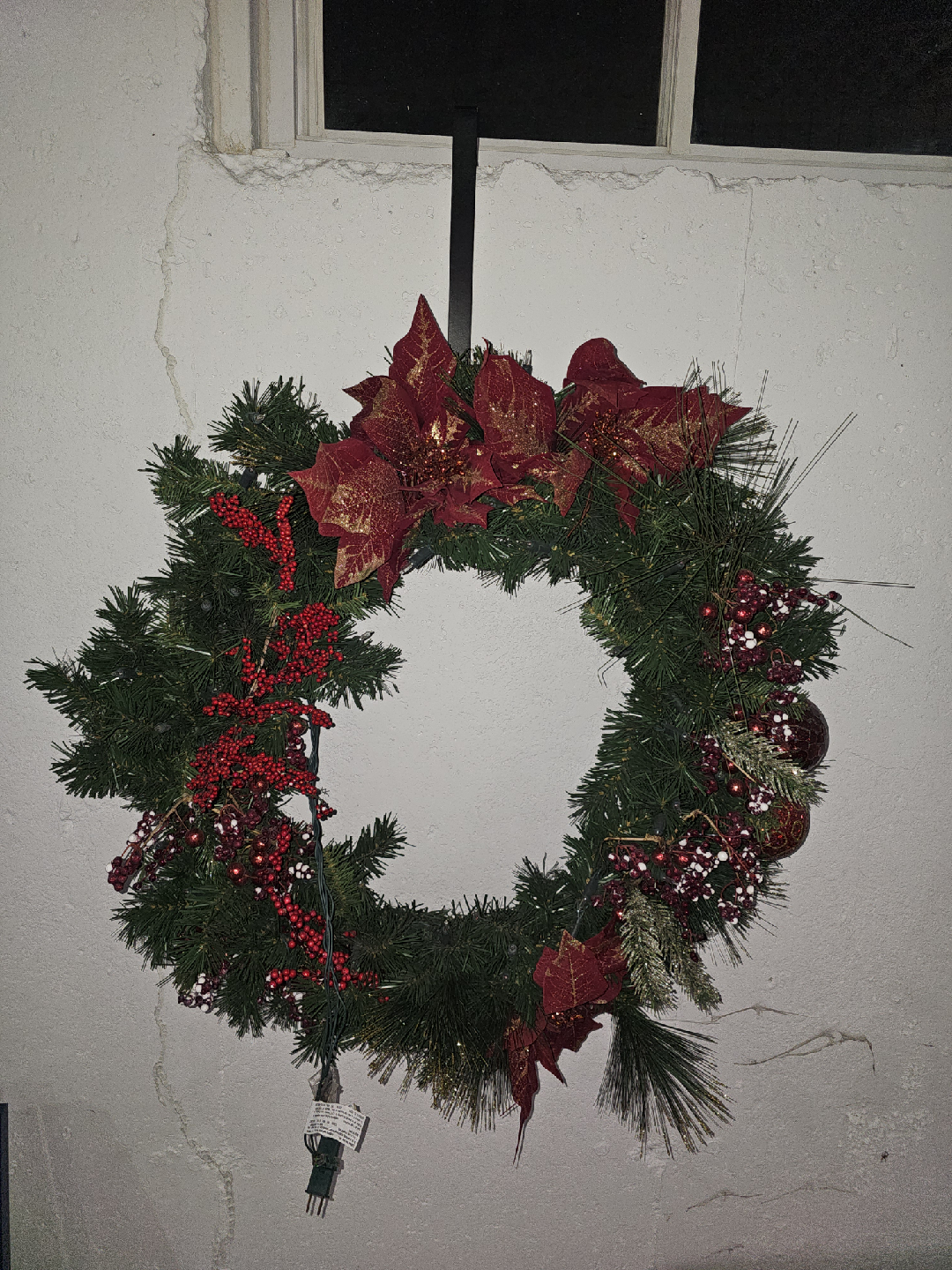 Christmas Wreath with Lights and Decorations