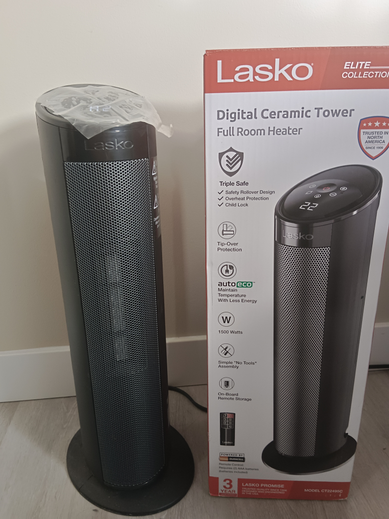Lasko Digital Ceramic Tower Full Room Heater CT22498C - photo 2