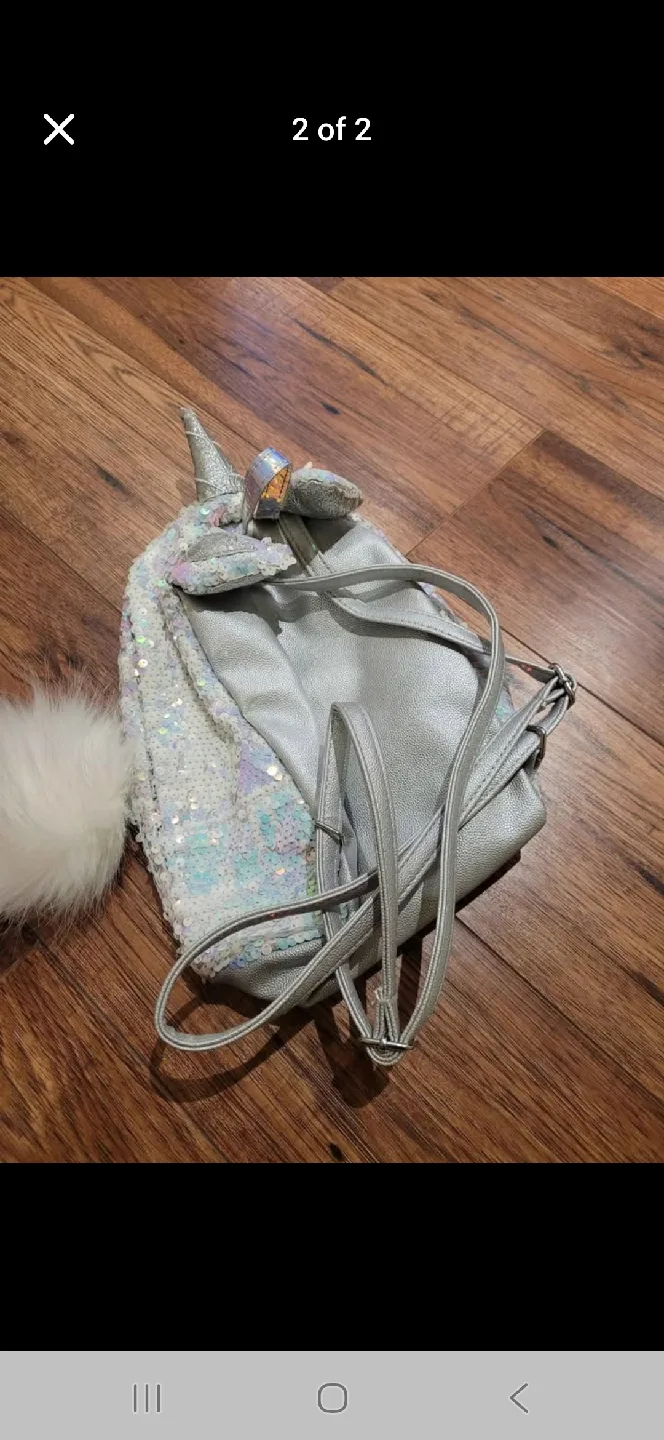 Unicorn Backpack - Silver, Sparkly image indicator(2)