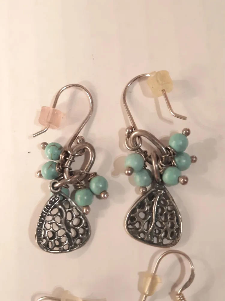 Vintage Sterling Silver Turquoise Earrings image indicator(7)