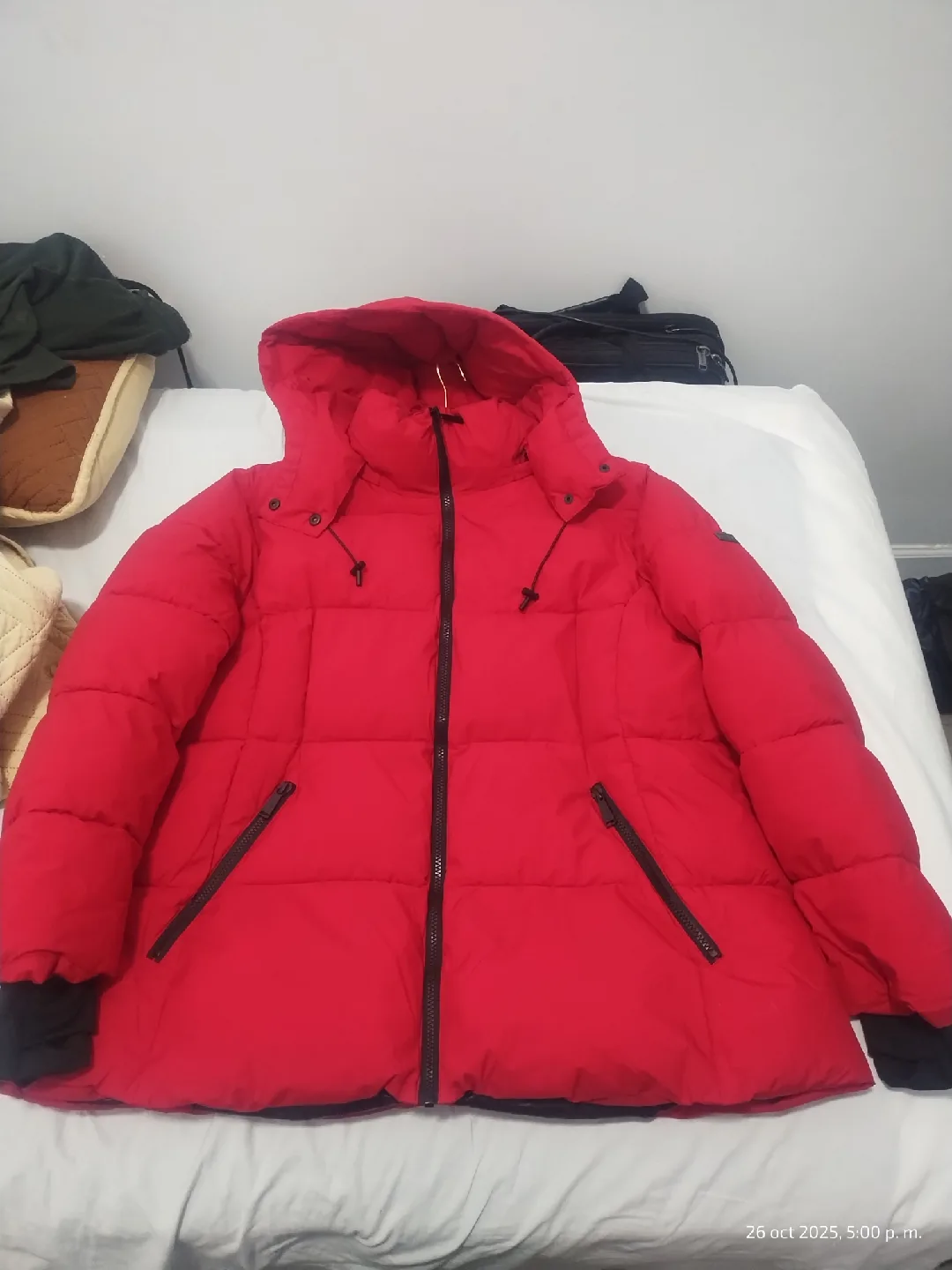 BCBG Paris Red Puffer Jacket Size 2X image indicator(6)