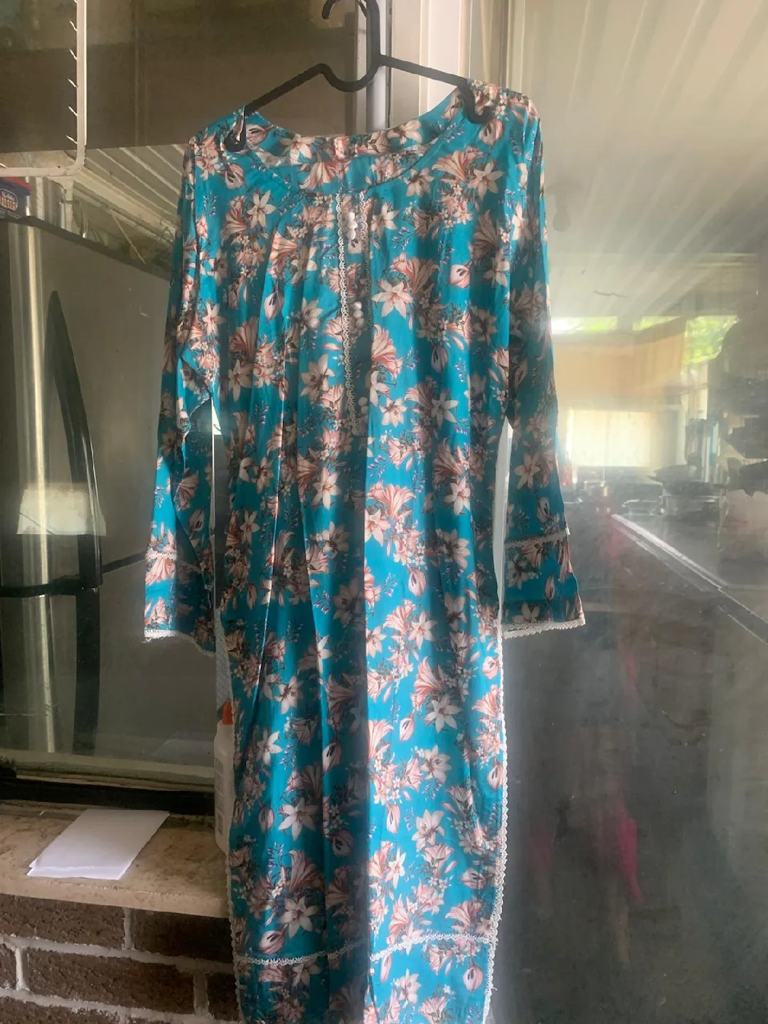 Floral Print 2 Piece Kurti and Bottom Dress, Size S-XL image indicator(7)