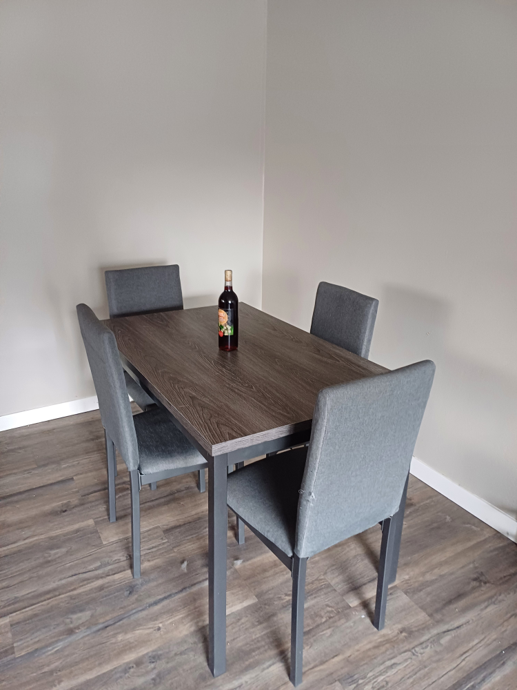 Dining Table with 4 Chairs - Grey - photo 3