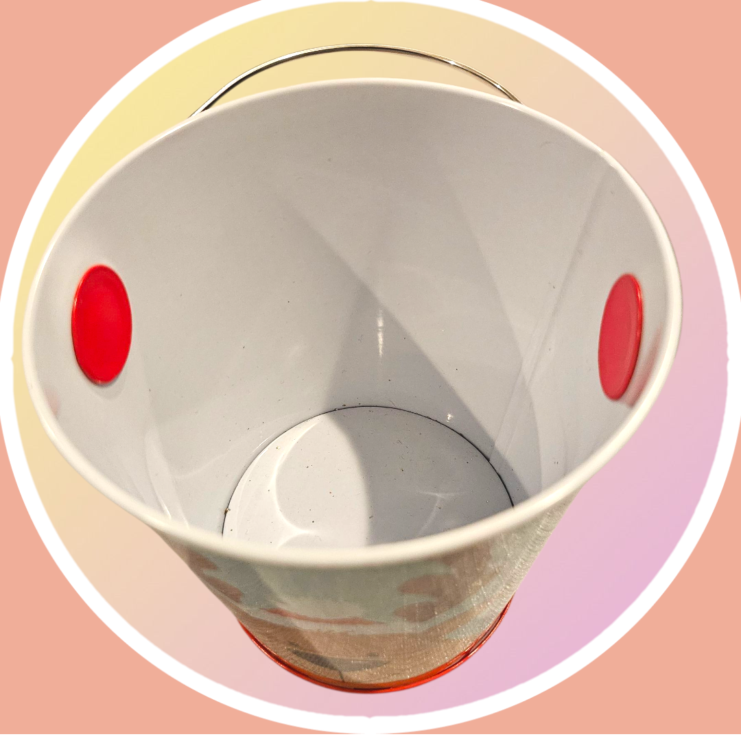 New Tin Reindeer Christmas Bucket w Handle - photo 3