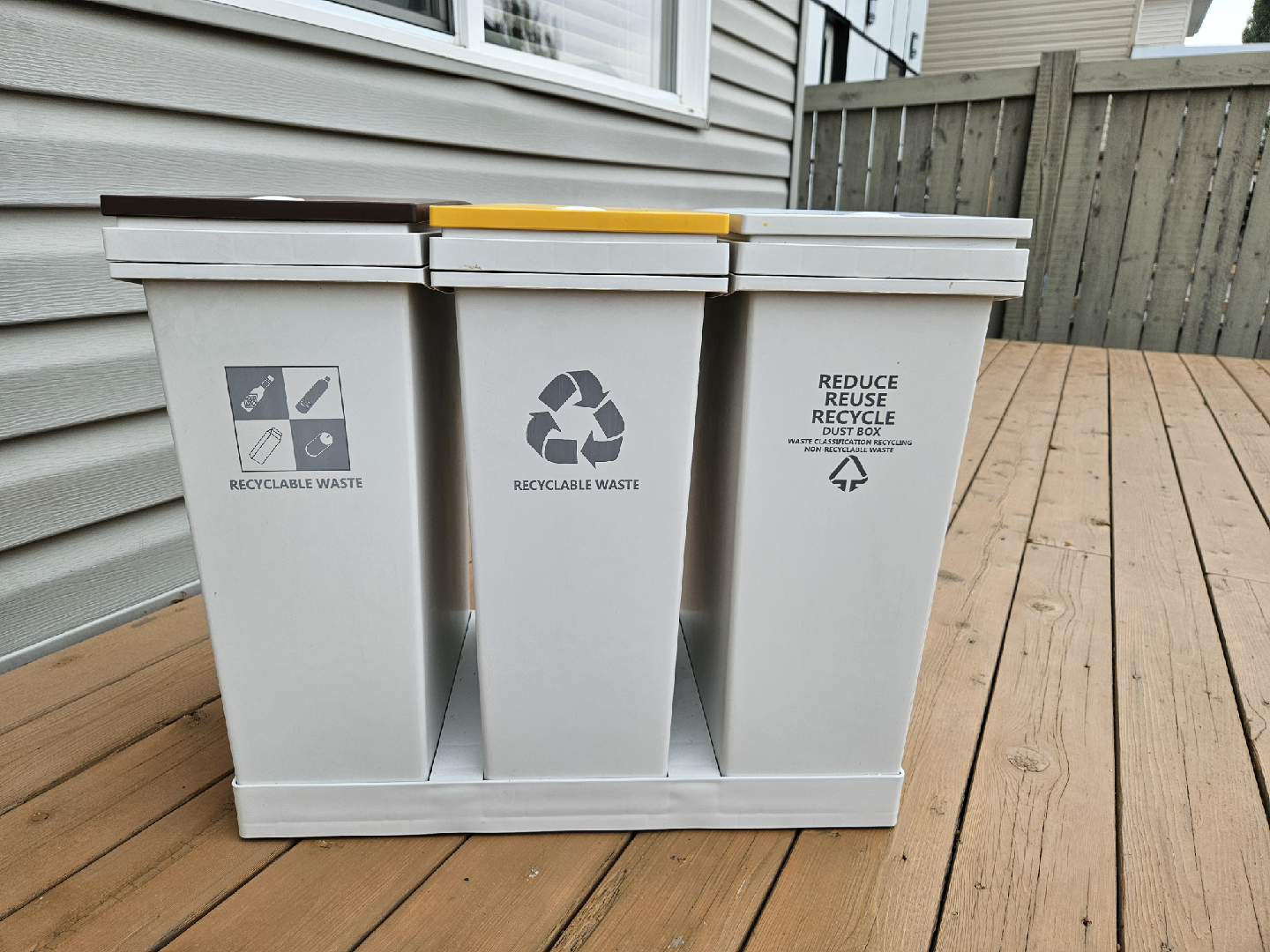 Recycle Waste Bins - Triple Bin System
