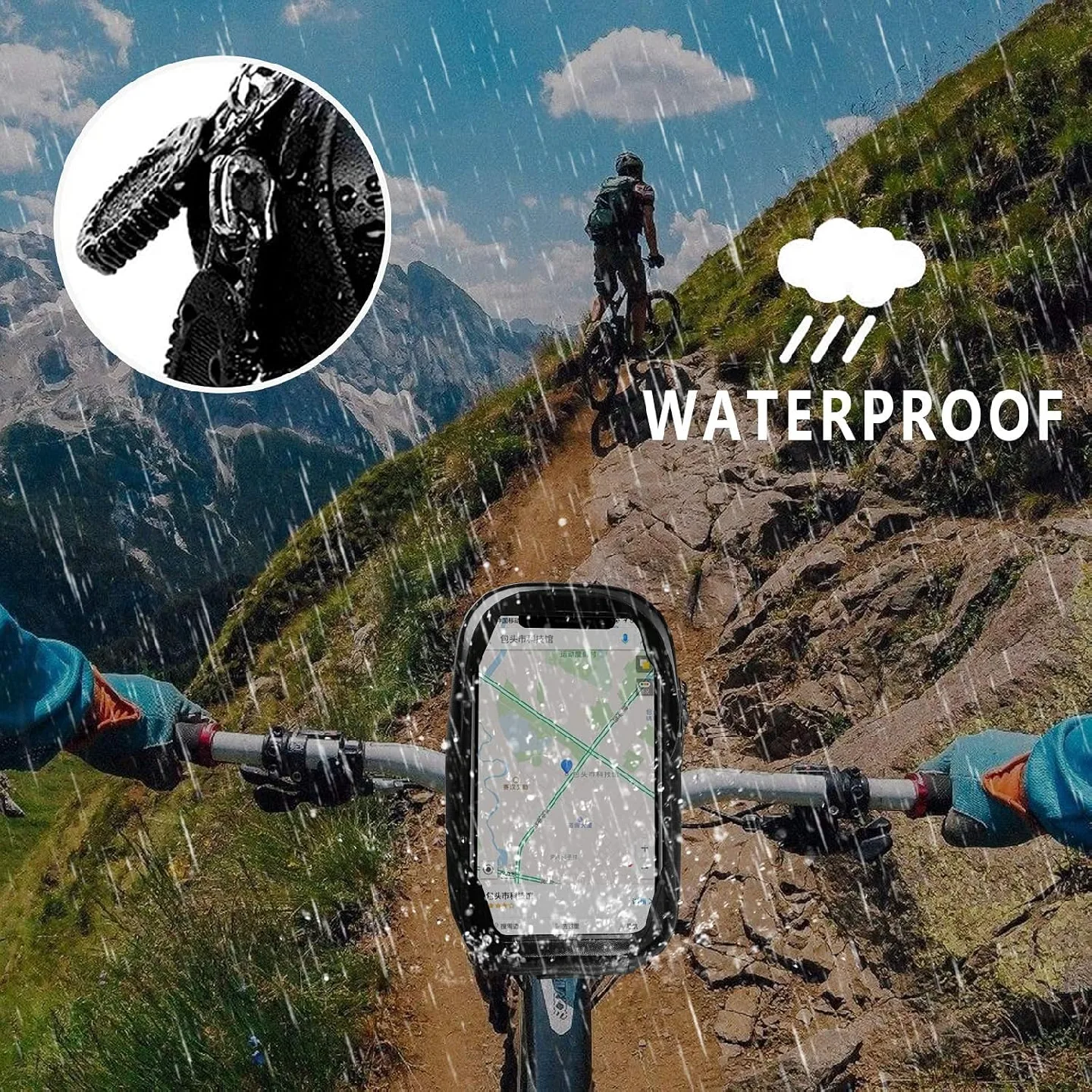 CBRSPORTS Bike Frame Bag Bike Phone Bag Handlebar Bag Phone image indicator(3)