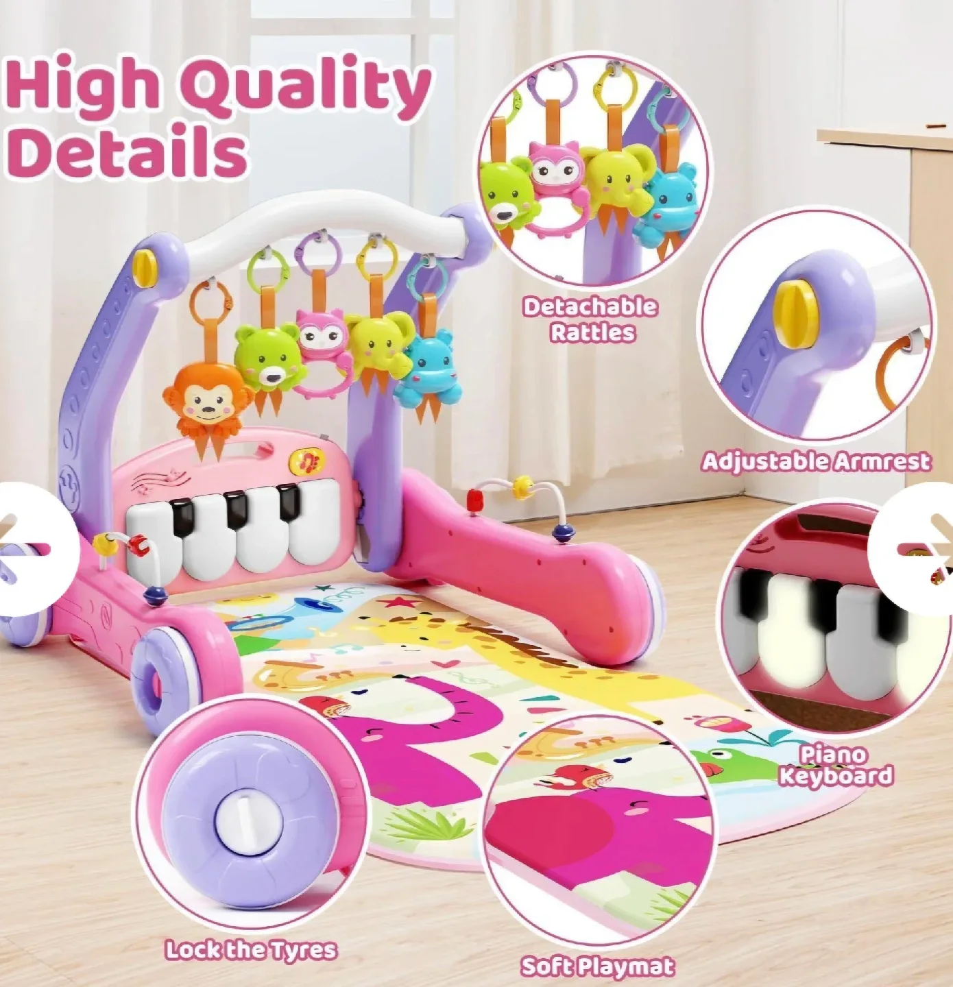 NEW 2-in-1 Baby Gym Play Mat image indicator(5)