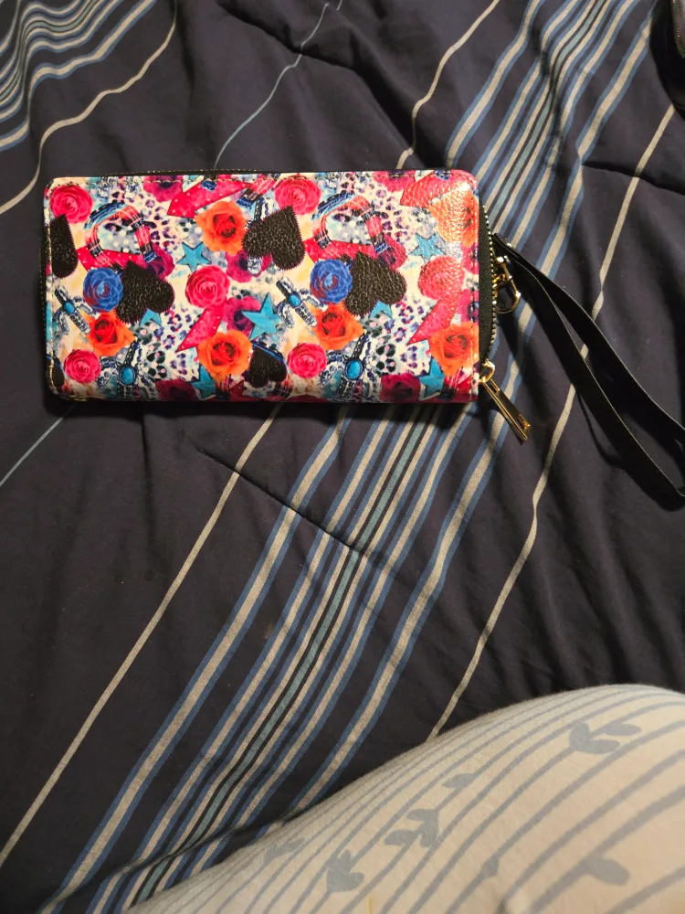 Floral Pattern Wallet with Wrist Strap thumbnail