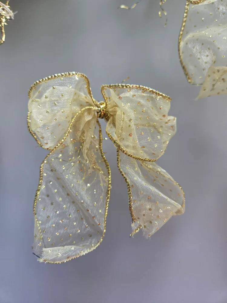 Gold Glitter Christmas Bows and Ornaments image indicator(3)
