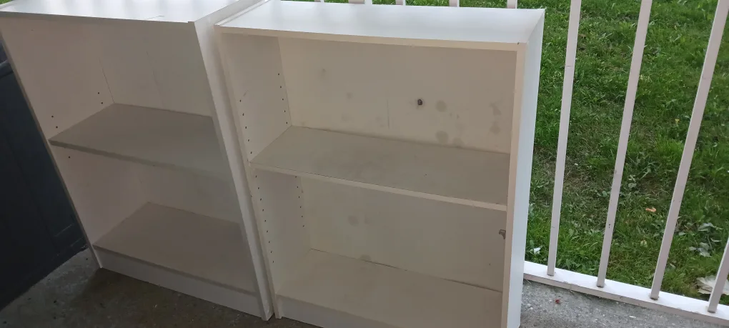 Pair of White Bookshelves $15 each thumbnail