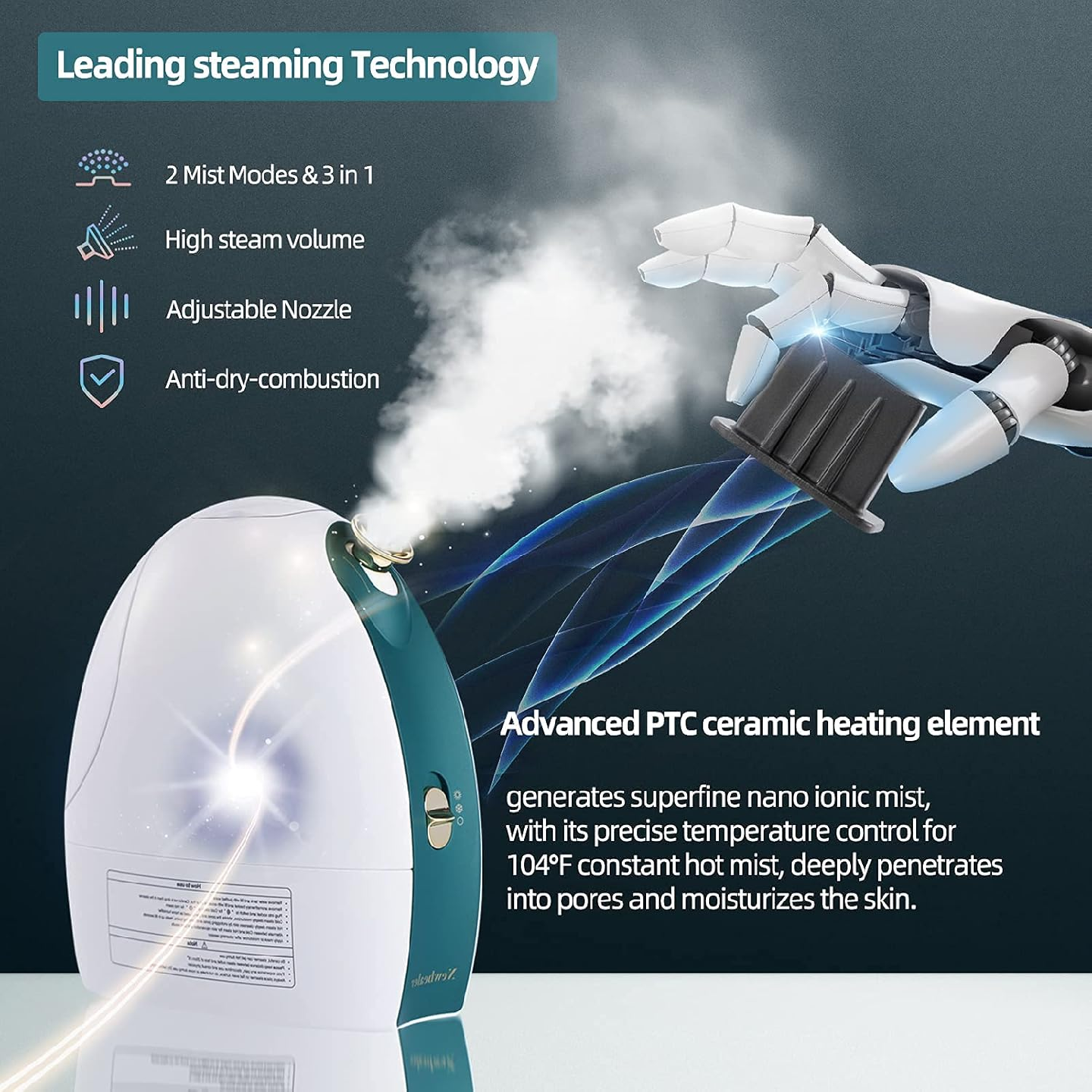 Newbealer Facial Steamer, 3in1 Aromatherapy Face Humidifier - photo 2