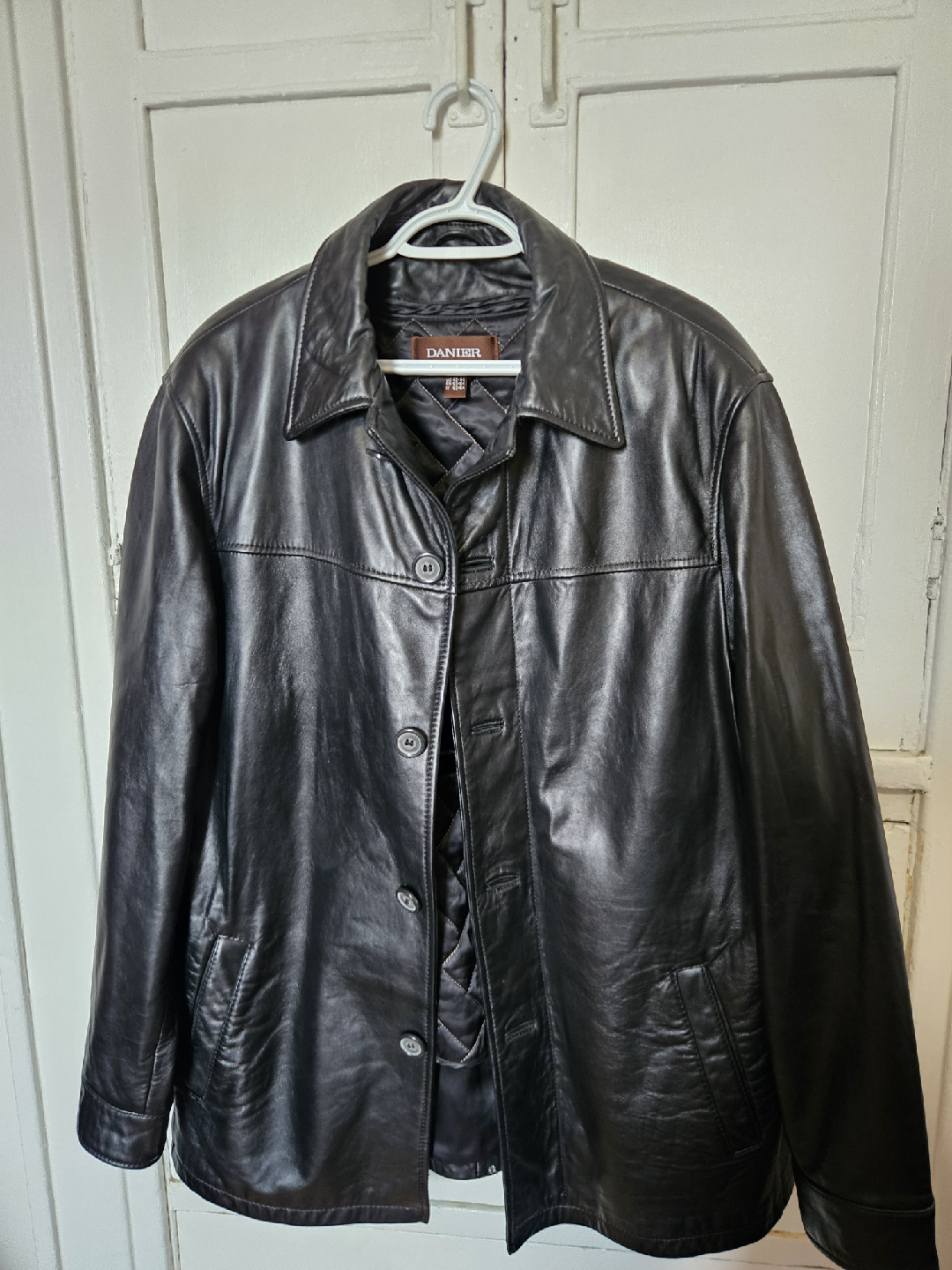 Danier Black Leather Jacket - Size 42