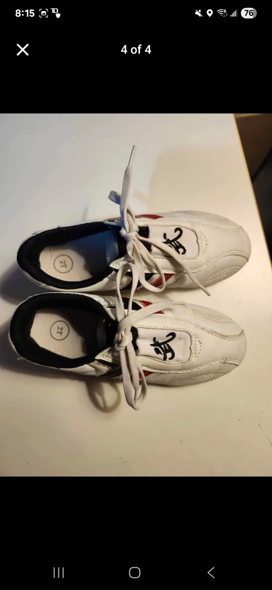 Tae Kwon Do Uniform & Shoes Size 00/30 & 2T image indicator(3)