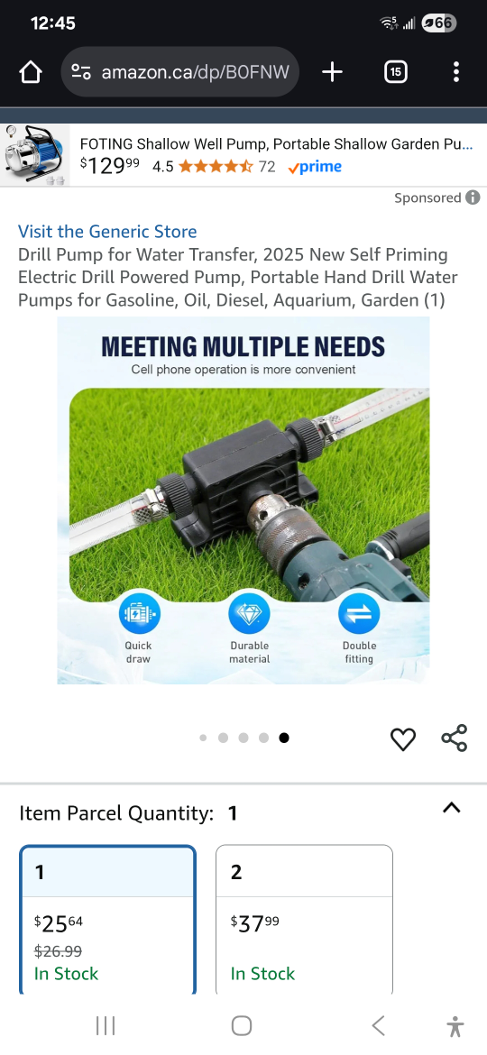FOTING Shallow Well Drill Pump - Portable - photo 4