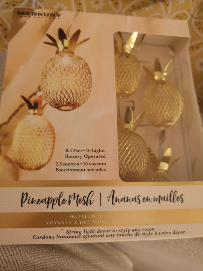 Merkury Innovations Pineapple Mesh String Lights - New