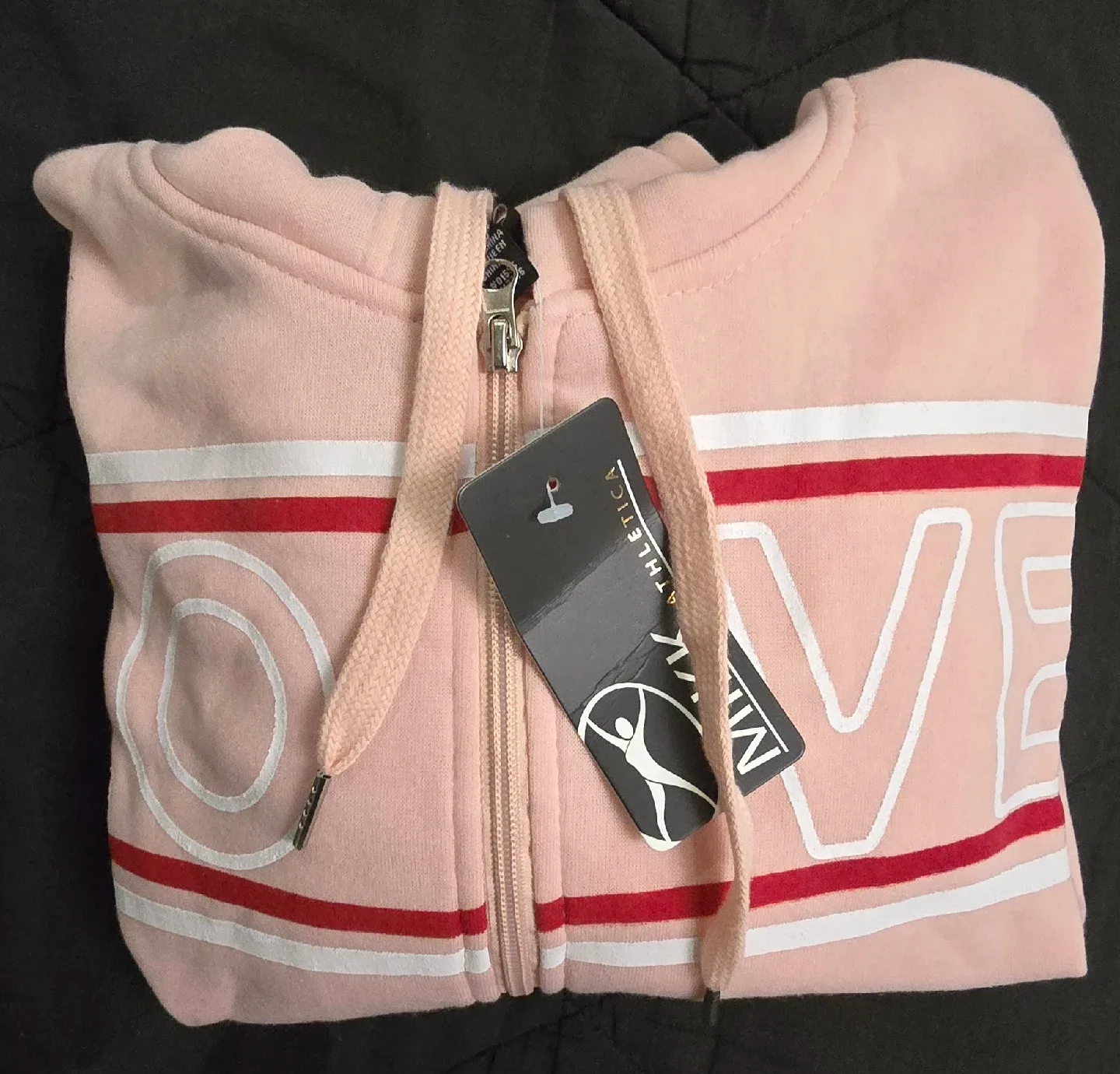 NEW! MIKK Athletica Pink Love Hoodie - Size Womens Small image indicator(5)