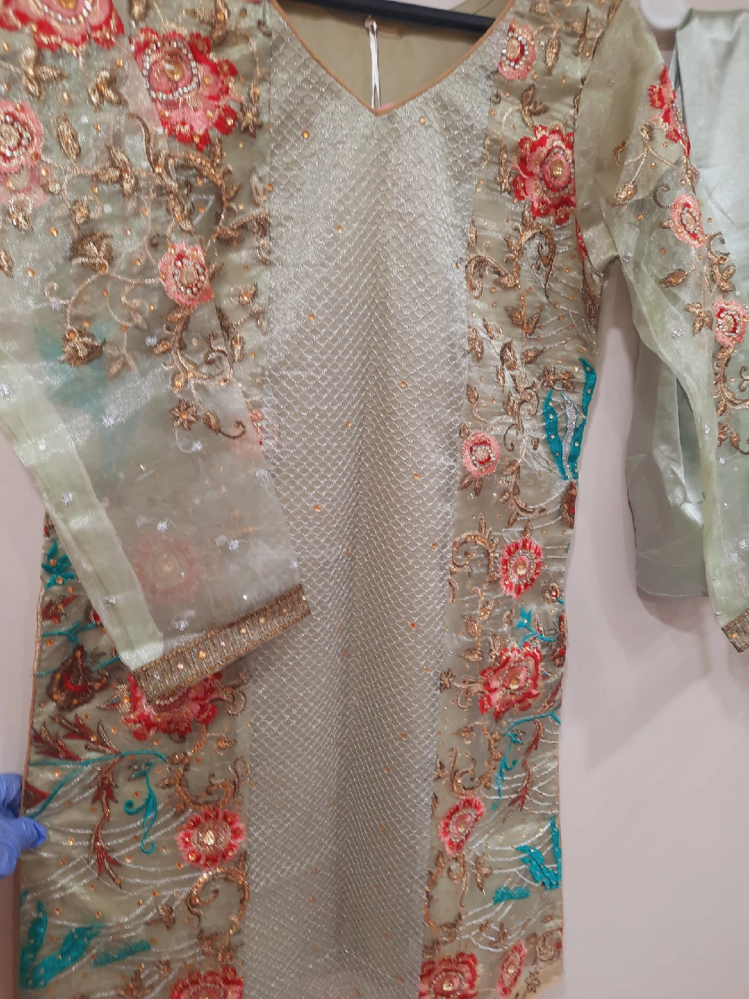 chiffon dresses Floral Embroidered Salwar Kameez Suit - photo 3