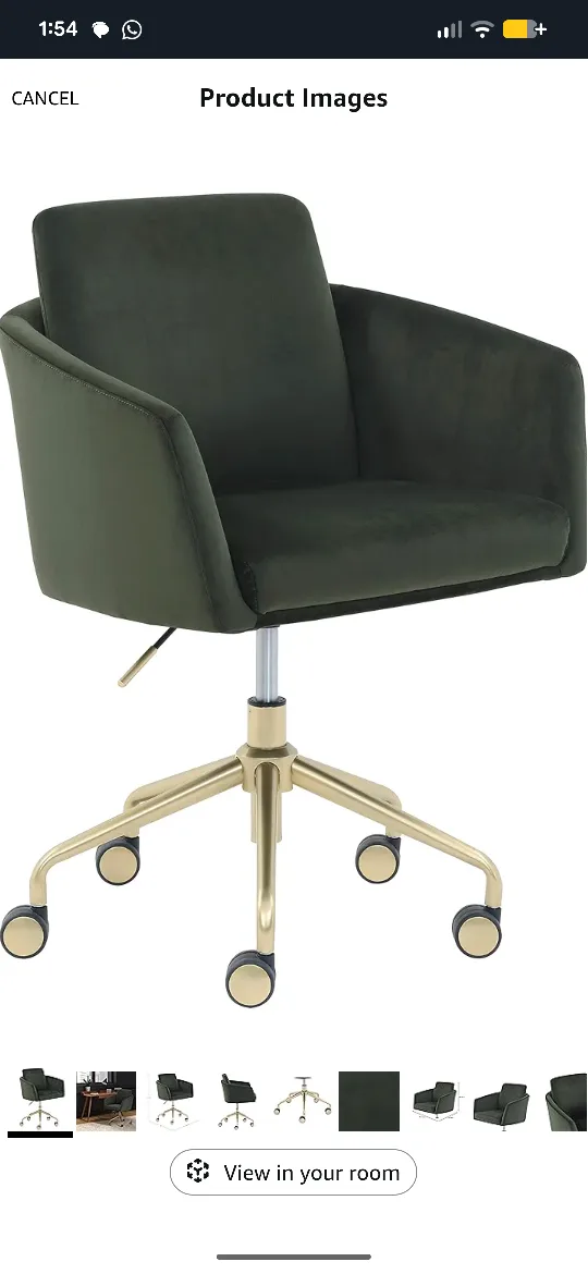 Olive Green Velvet Swivel Office Chair image indicator(2)