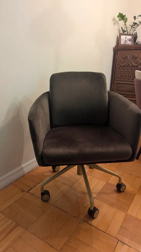 Olive Green Velvet Swivel Office Chair image indicator(3)
