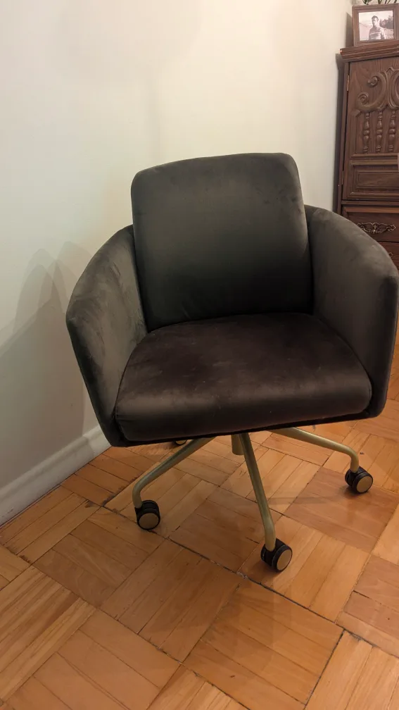 Olive Green Velvet Swivel Office Chair image indicator(4)
