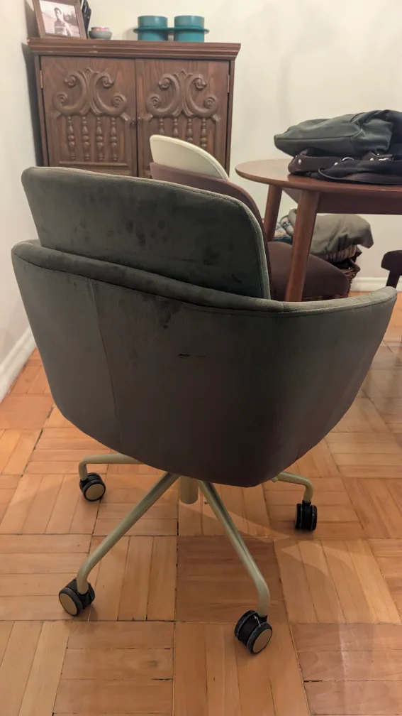 Olive Green Velvet Swivel Office Chair image indicator(5)