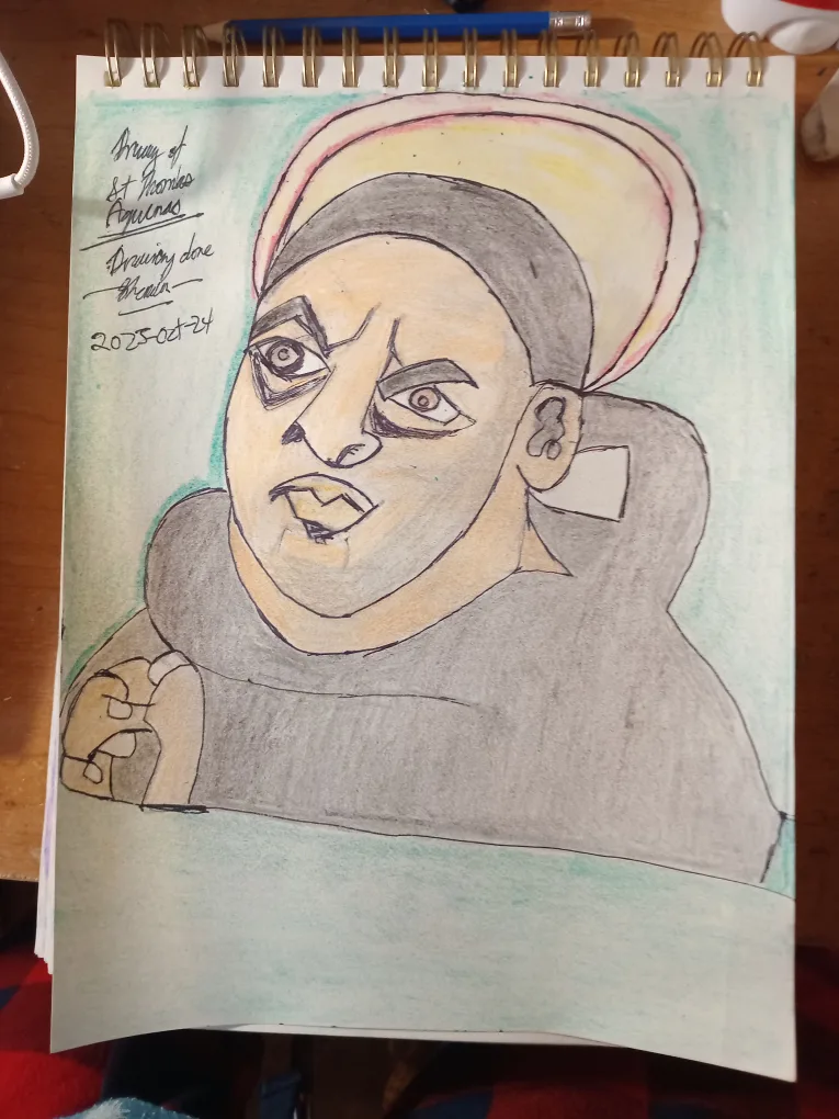 St Thomas Aquinas Drawing Illustration by custom artist image indicator(5)