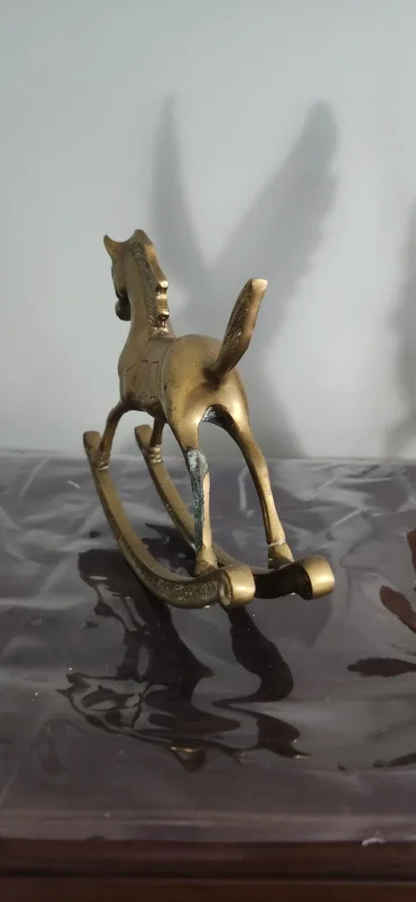 Vintage solid Brass Rocking Horse Figurine image indicator(4)