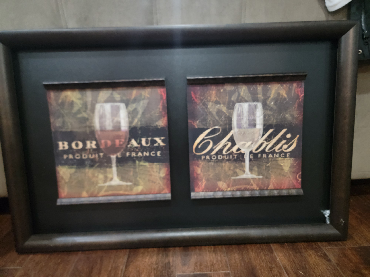 Framed Bordeaux & Chablis Wine Art