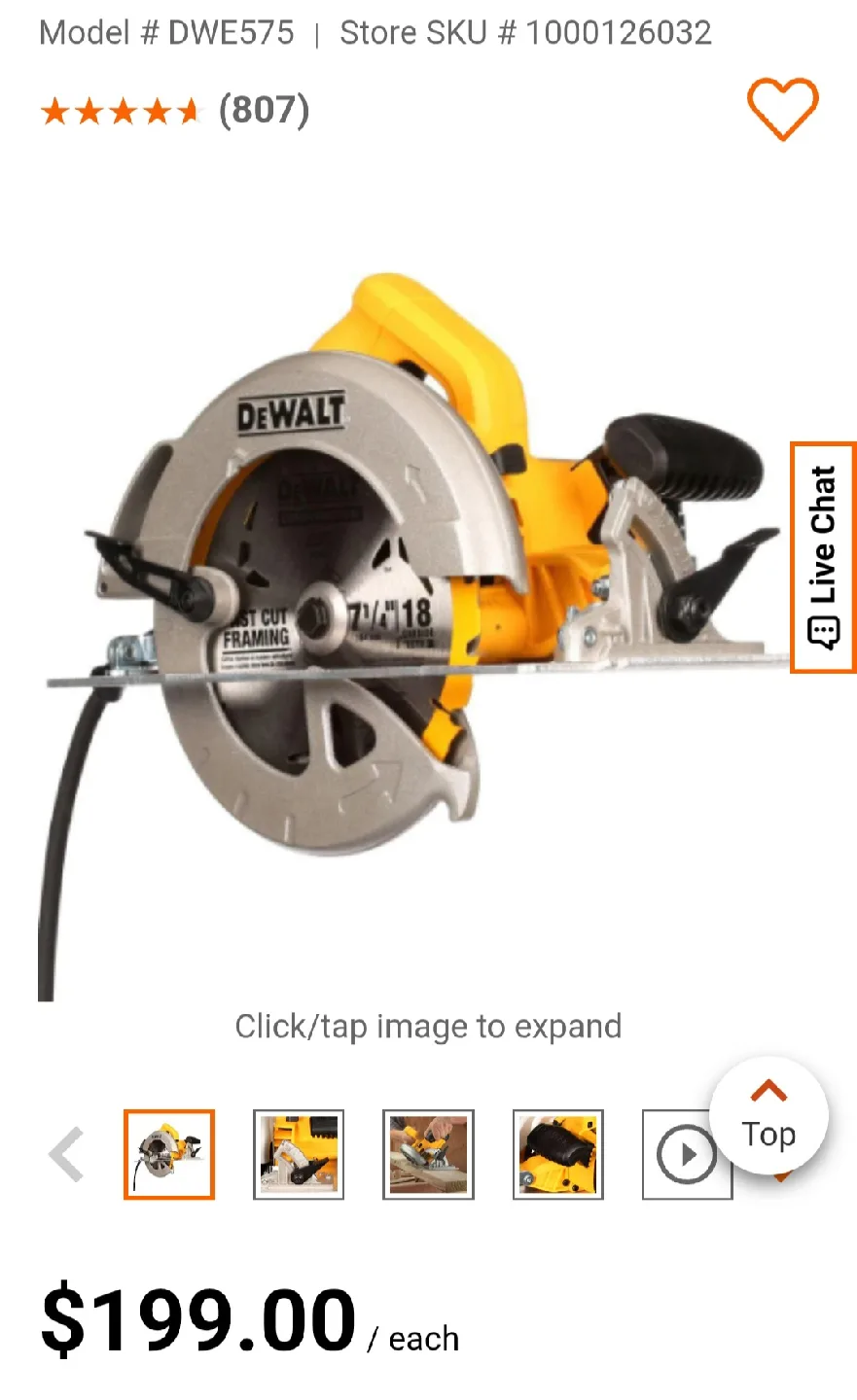 DeWalt DWE575 7-1/4" Lightweight Circular Saw - New image indicator(2)