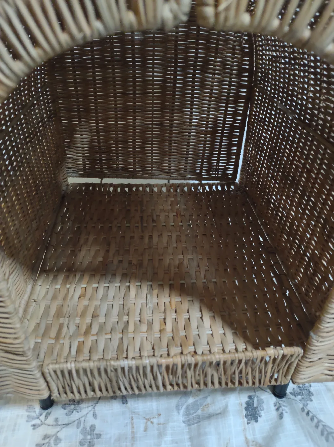 IKEA Cat rattan house with Sheepskin rug image indicator(9)