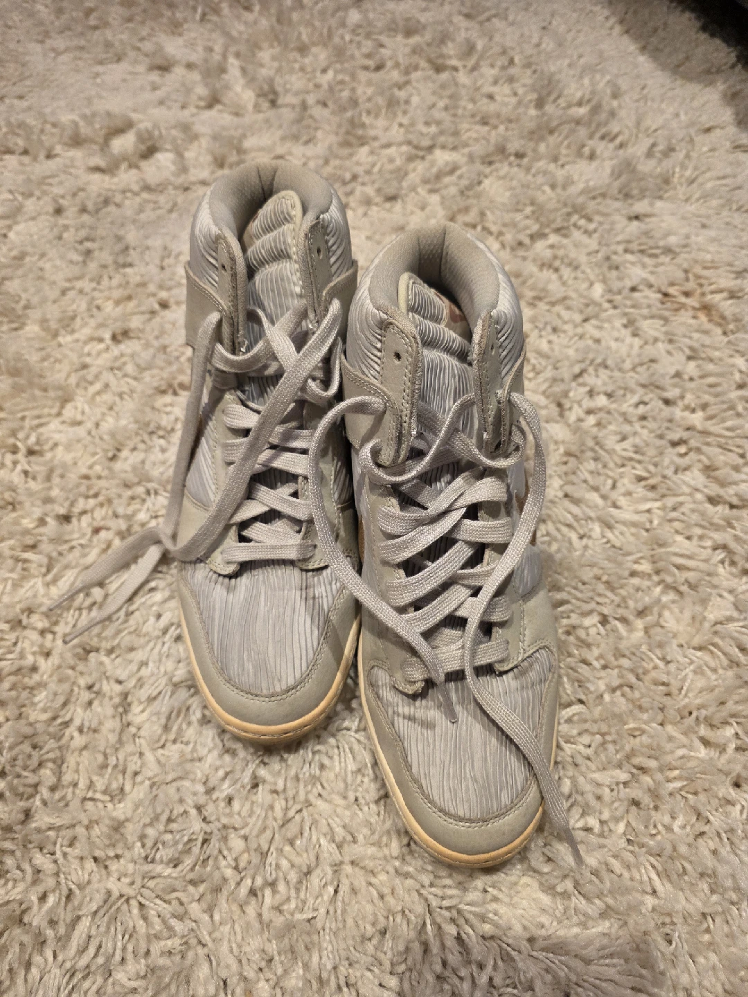 Nike Dunk High Premium Grey/Gold, Size 8.5