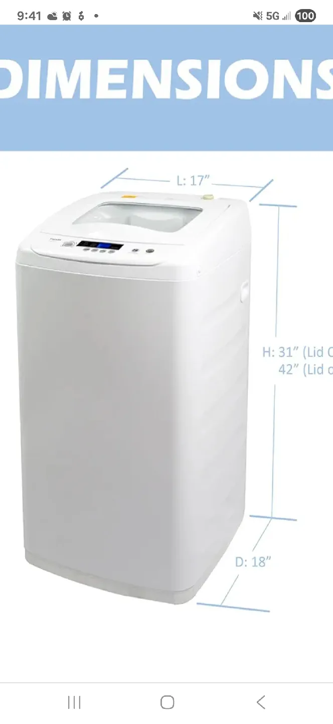 WOULD LIKE GONE ASAP. Panda Portable Washing Machine - 0.9 Cu.ft image indicator(5)