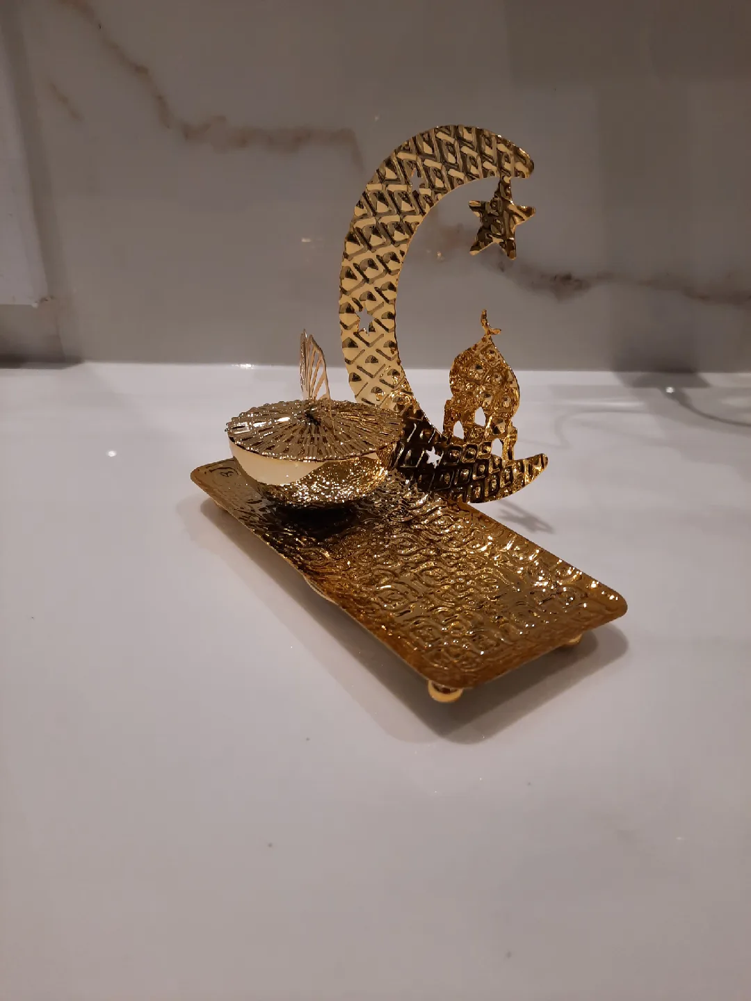 Gold Ramadan Decoration with Crescent Moon image indicator(2)