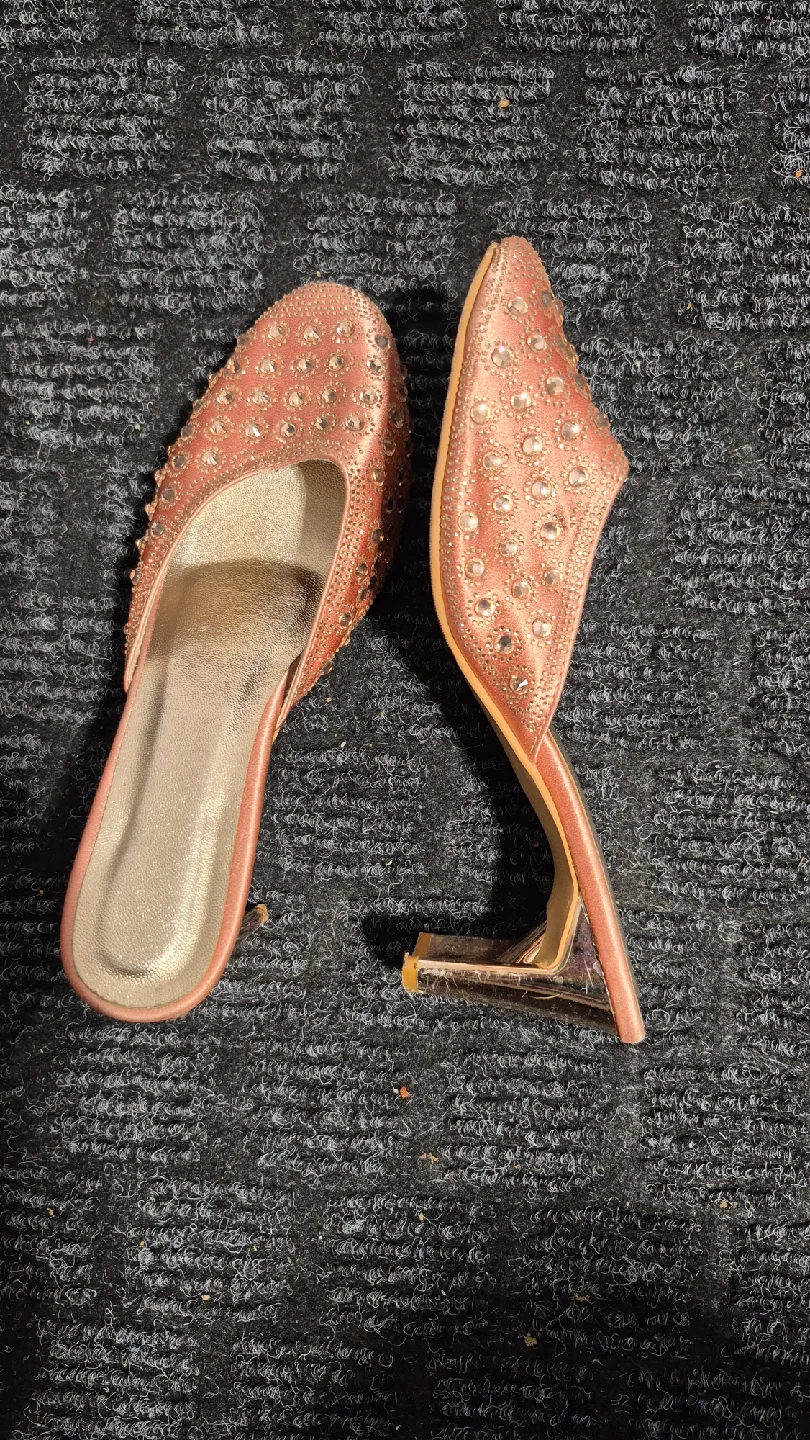 Pink Embellished Heel Mules image indicator(7)