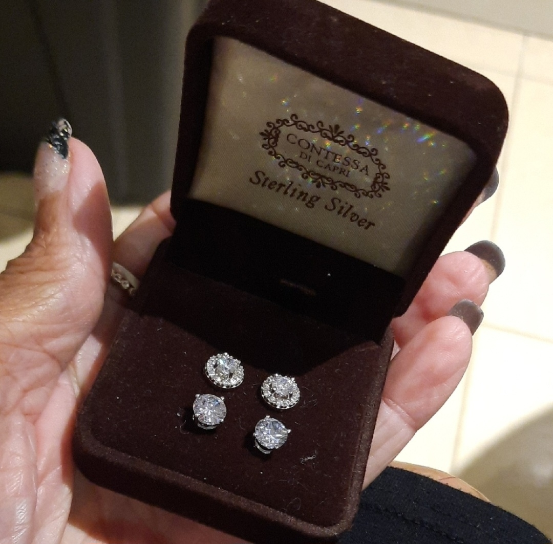 Genuine solid sterling silver CZ earrings lot gift 🎁
