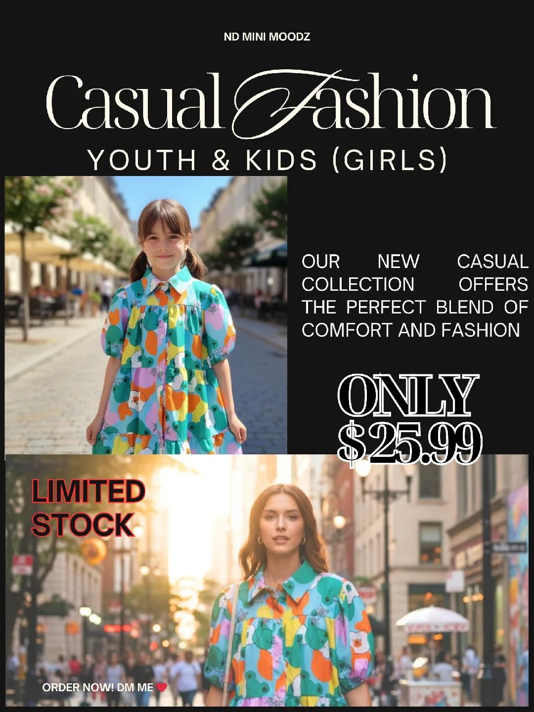 Vibrant Cartoon Smock Dress – Oversized, Fun & Flowy! 💕