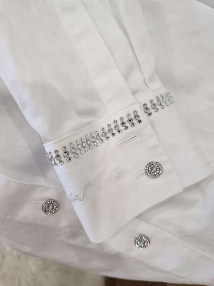 Karl Lagerfeld White Embellished Shirt Dress image indicator(5)