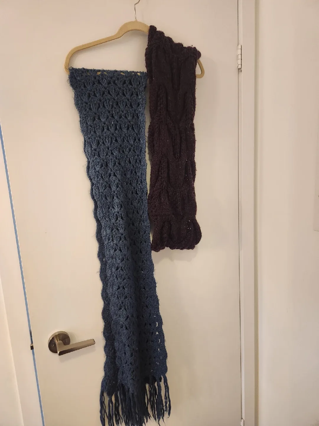 Knitted Scarves - Blue & Burgundy image indicator(2)