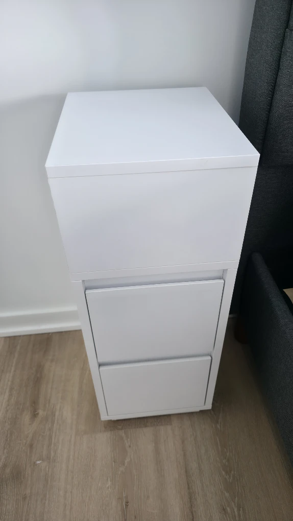 VASAGLE Set of 2 Narrow Bedside Tables Cloud White - photo 2