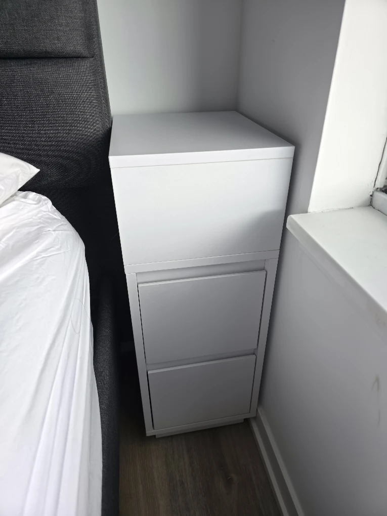 VASAGLE Set of 2 Narrow Bedside Tables Cloud White - photo 5