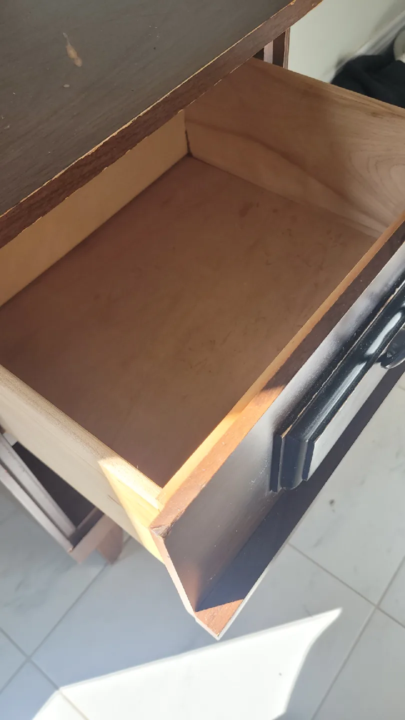 Brown Wood Nightstand with Drawer image indicator(3)