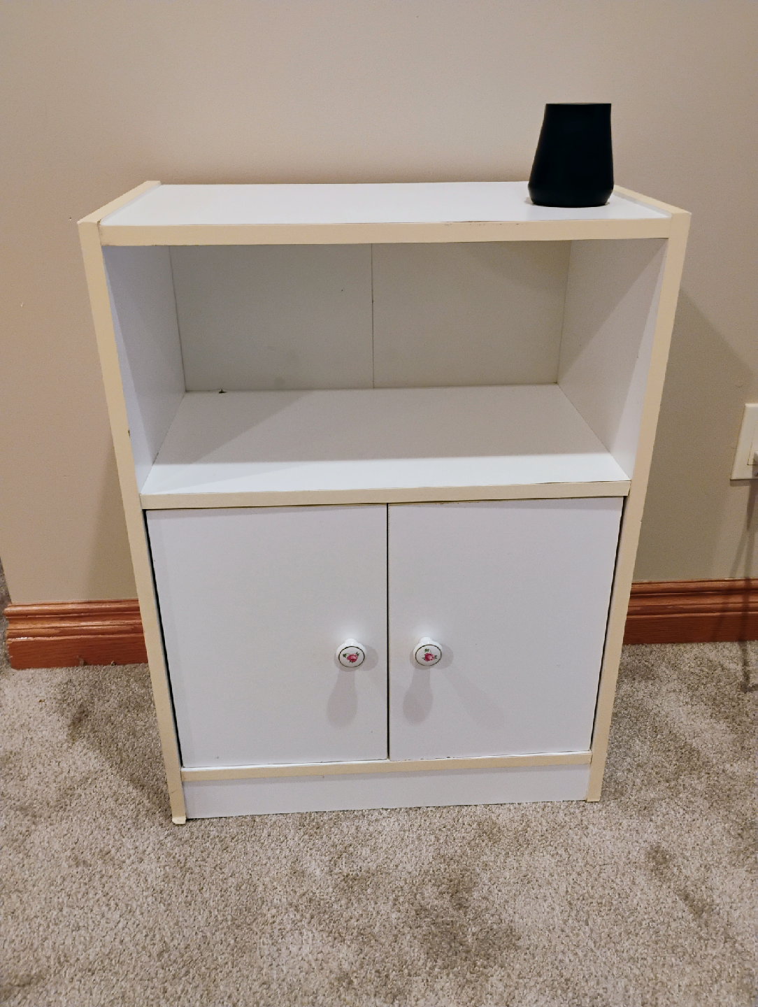 White Cabinet with Rose Original Porcelain Knobs - photo 2
