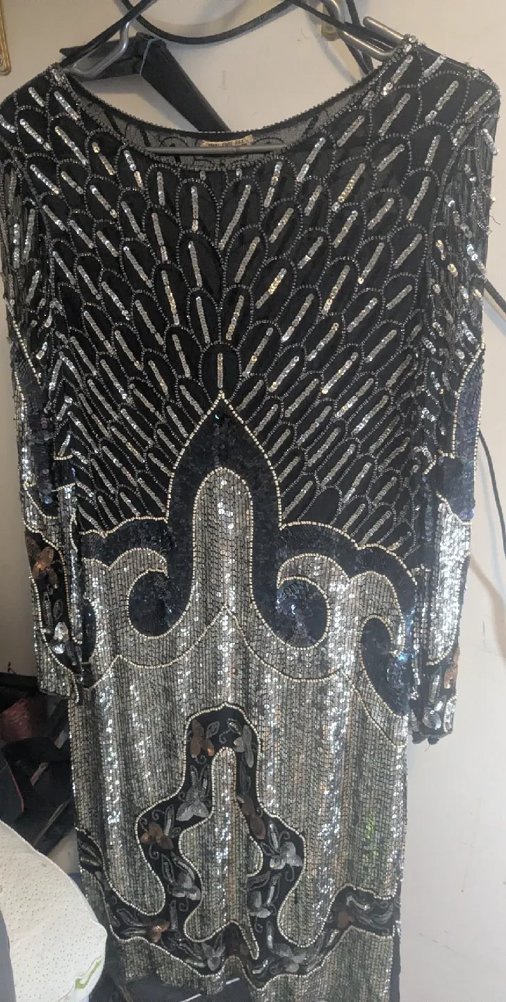 Vintage Beaded Dress - Pure Silk, Rayon Lining image indicator(2)