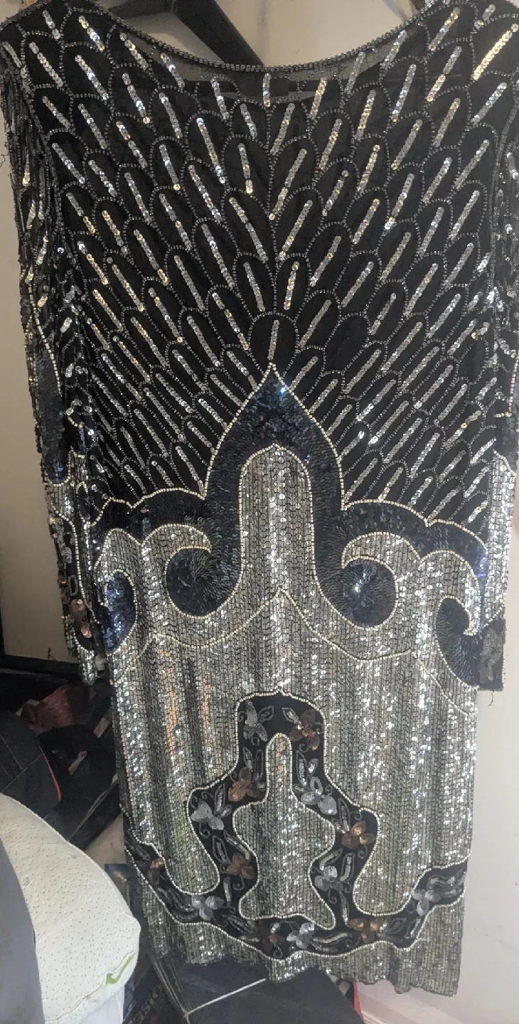 Vintage Beaded Dress - Pure Silk, Rayon Lining image indicator(3)