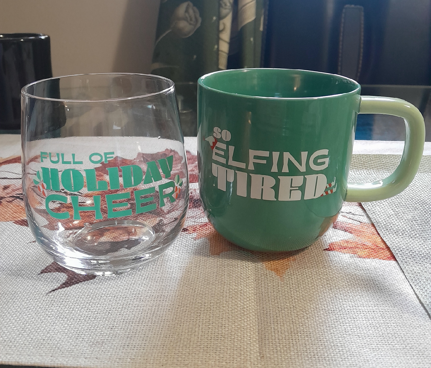 Holiday theme mugs