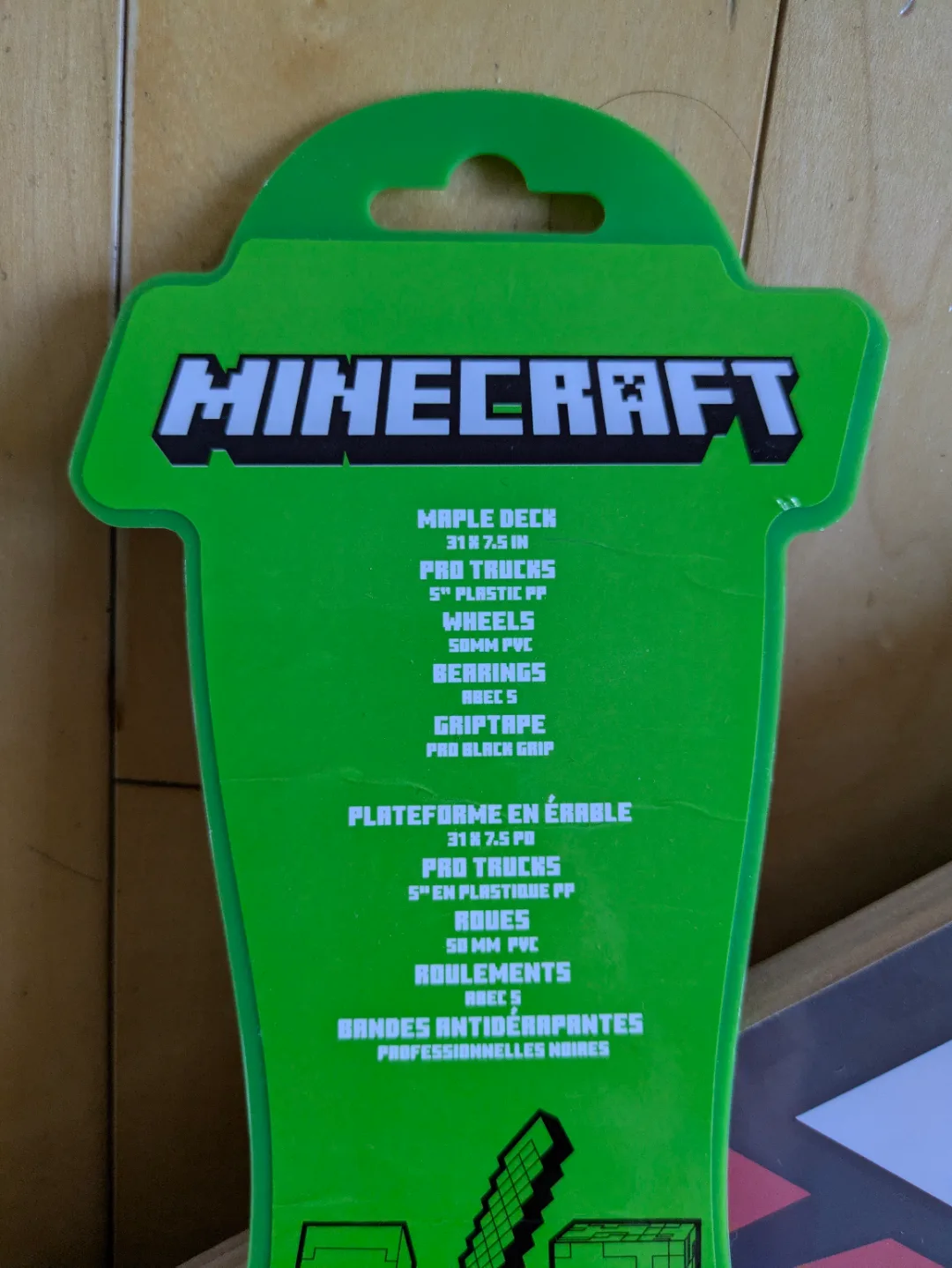 New Minecraft Skateboard - Maple Deck 31 x 7.5 in image indicator(4)