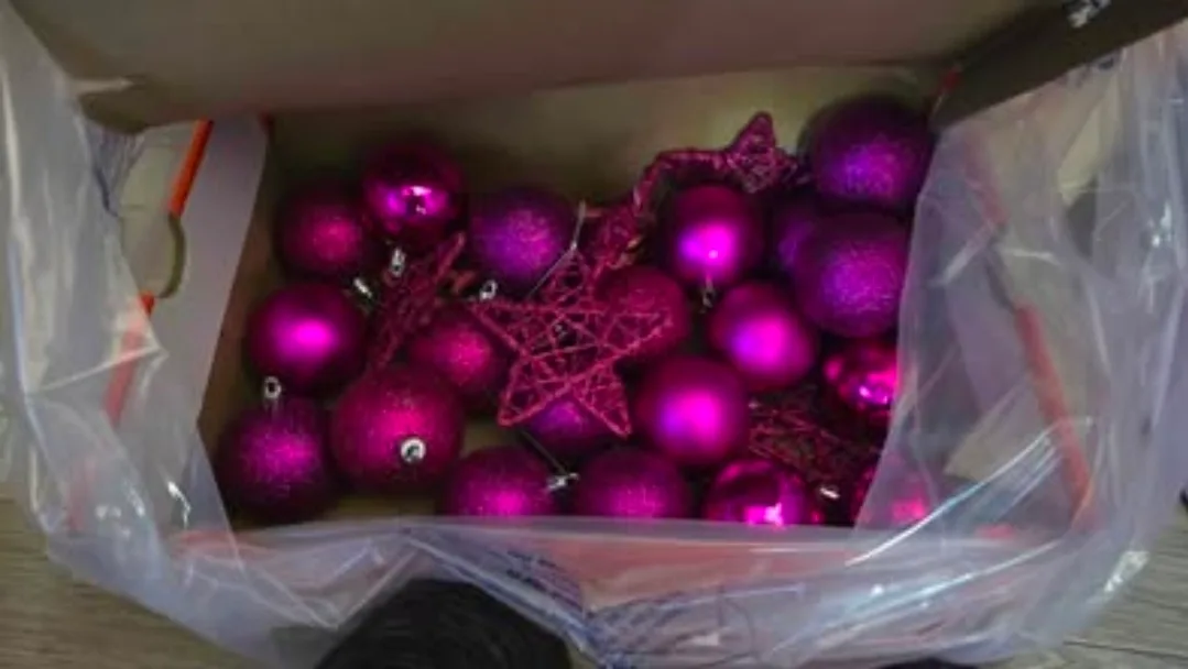 Holiday Time 12 Glass Ornaments - Pink/Purple image indicator(2)