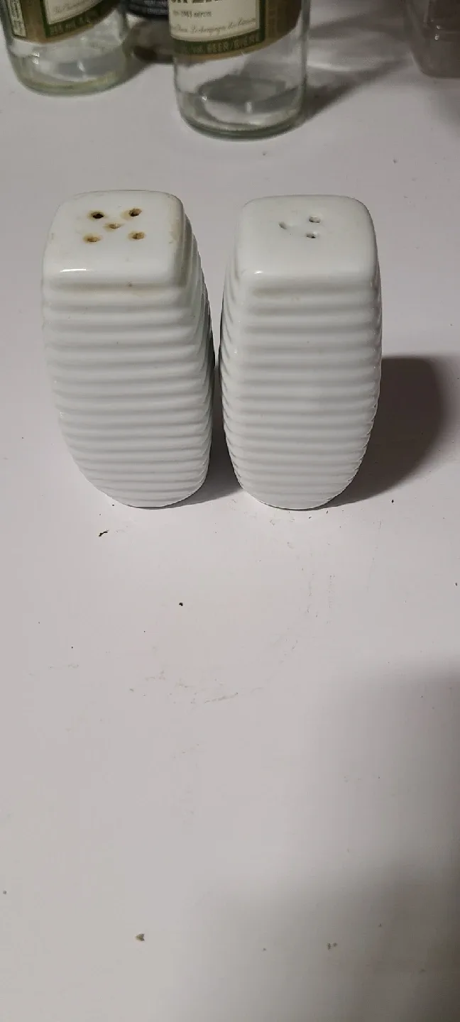 Salt and Pepper Shakers - White Ceramic thumbnail