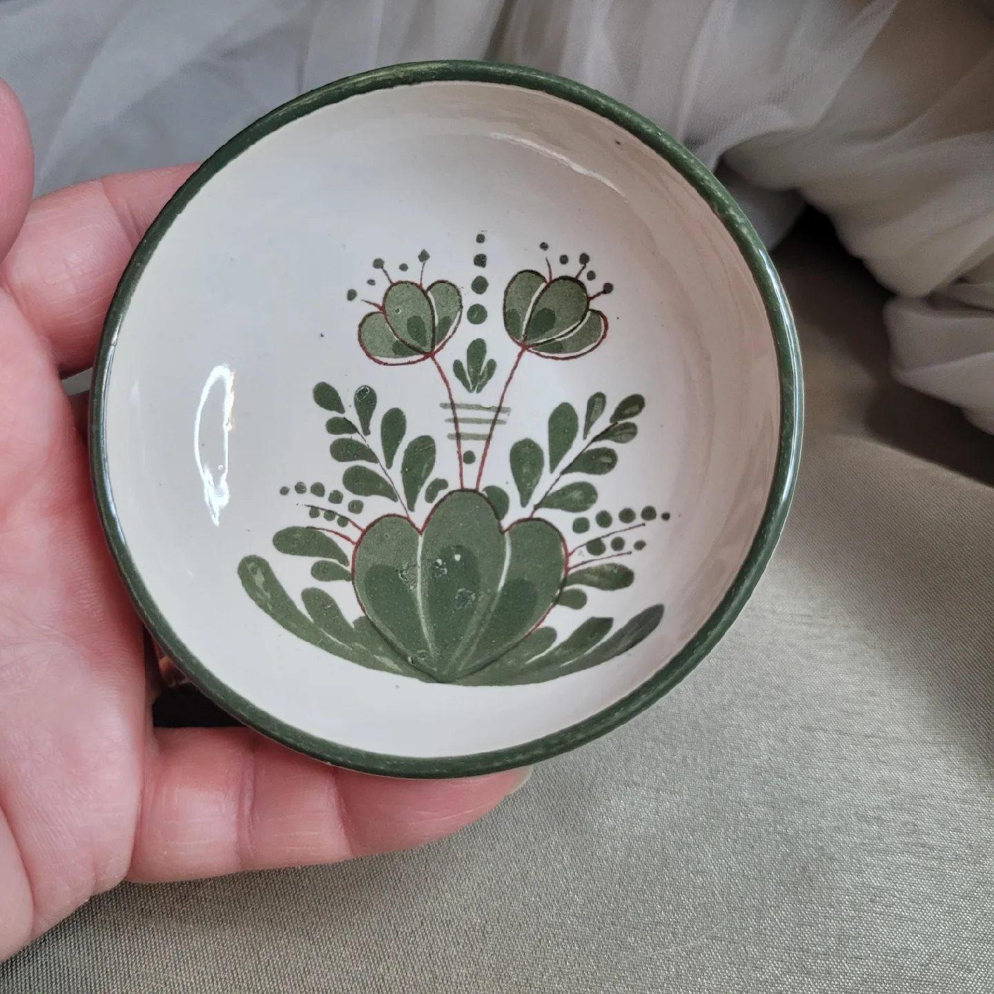 Vintage Little Porcelain Ceramic 3" Trinket Dish etc. W Germany image indicator(7)